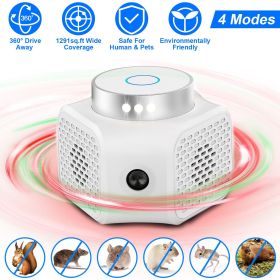 Indoor Ultrasonic Electronic Device, Dual Ultrasonic Speakers with 2235KHz & 25KHz Frequency, 4 Operation Modes, 9LED Strobe Light