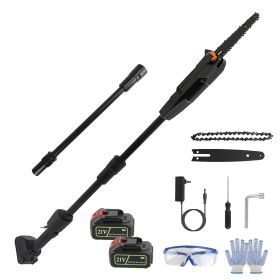 Fresh Fab Finds 6in Cordless Pole Saw, 7.4FT Extendable, 35FT/S Speed, 2 Batteries Included